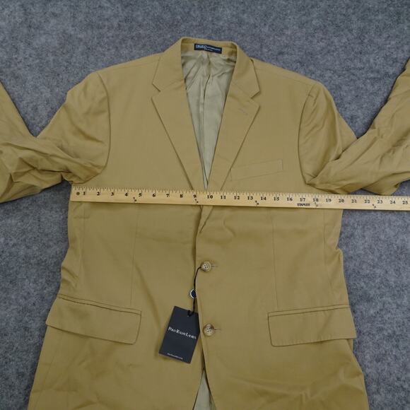 Polo Ralph‎ Lauren Blazer Mens 42R Custom Fit Jacket Tan Brown Italy NWT - Picture 4 of 16